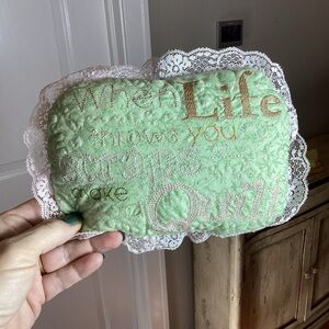 Embroidered Quilting Pillow